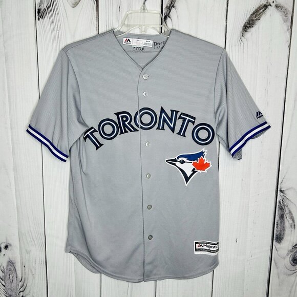 RARE Majestic Authentic TORONTO BLUE JAYS Size M Gray Jersey EQUALITY Cool Base - Picture 1 of 7